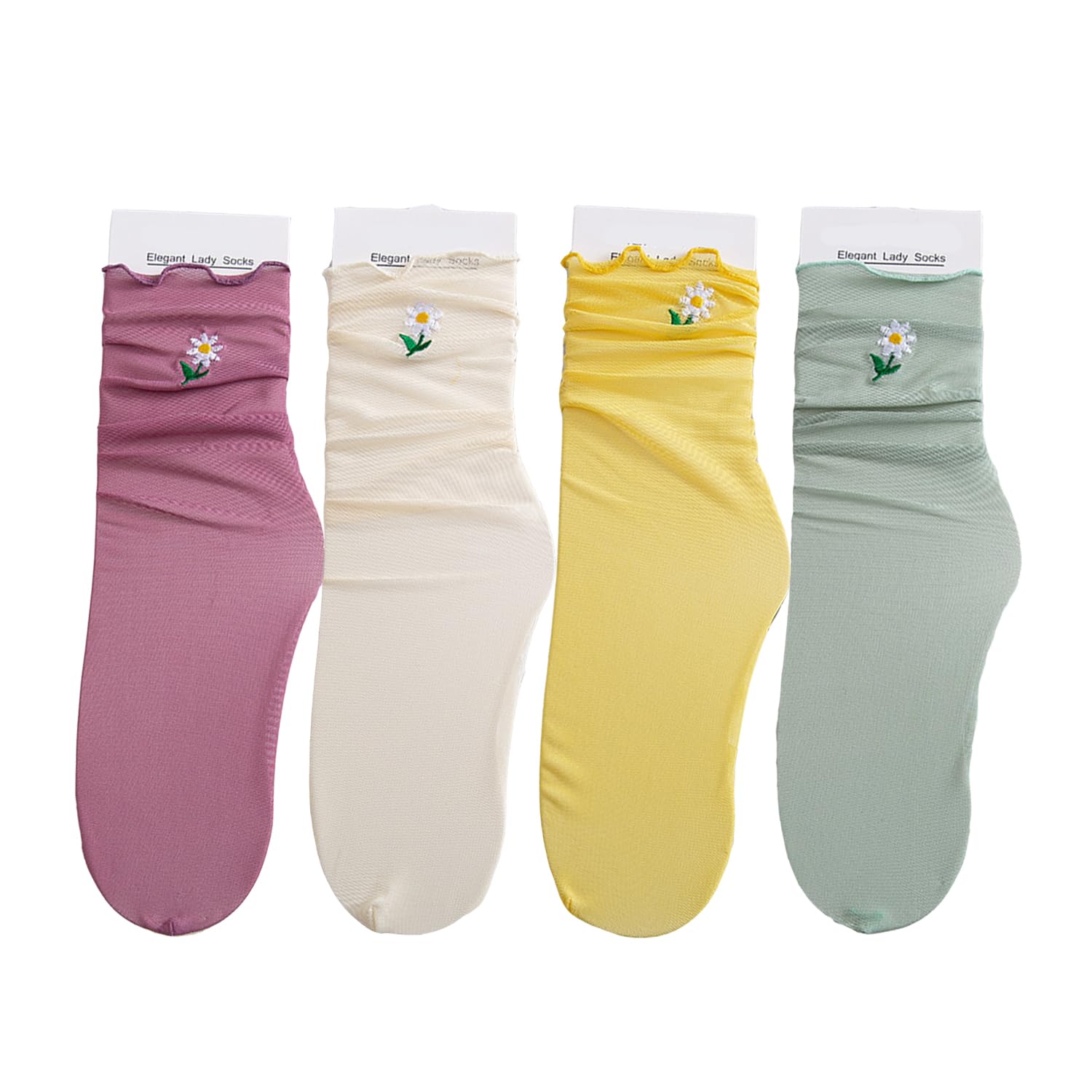 Benefeet Women's & Girls' Lace Sheer Mesh Slouch Socks - See Through Transparent Elegant Loose Tulle Decorated Socks for Casual Wear, Party Outfits & Fashion Accessories