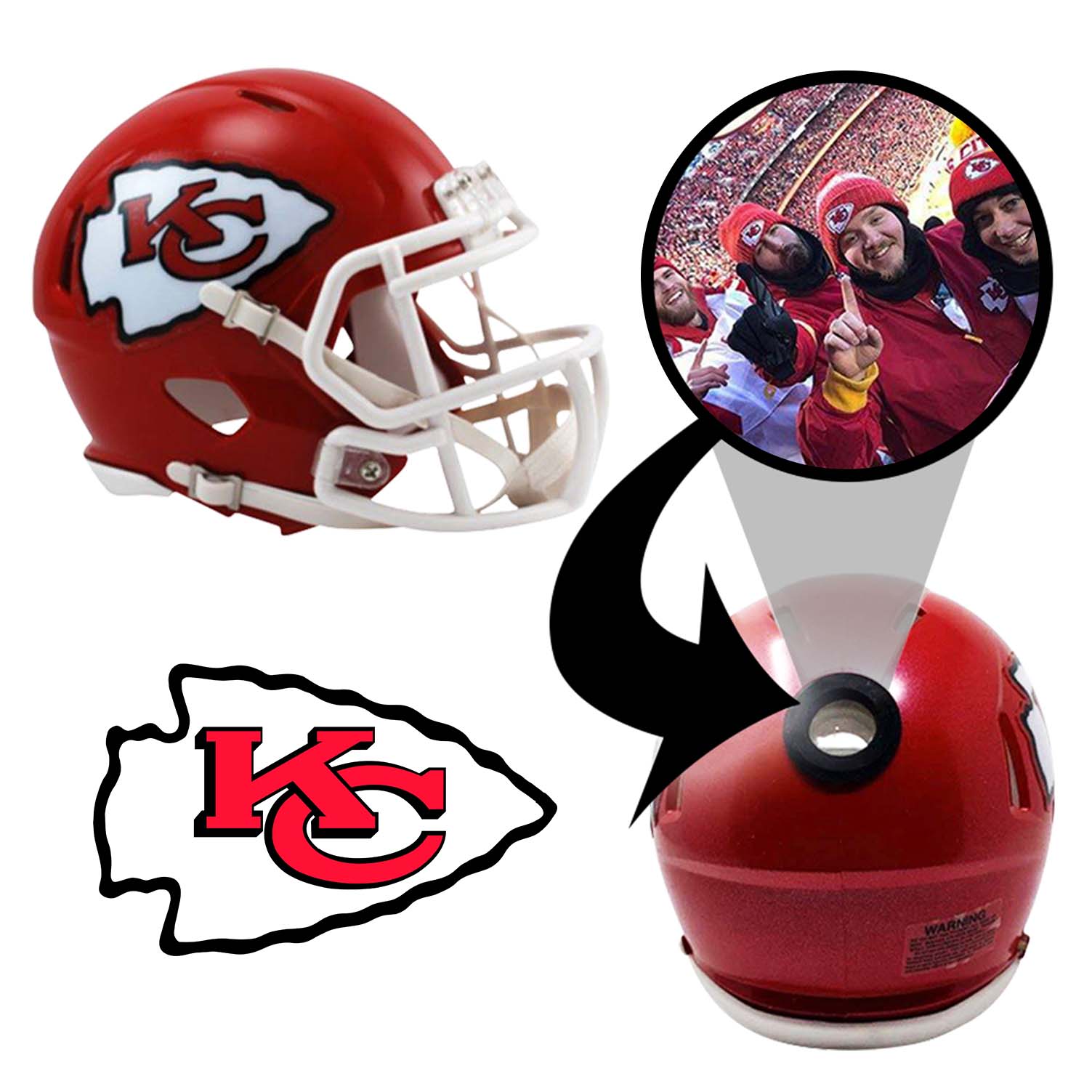 Kansas City Chiefs NFL Mini Helmet with Display Stand - Perfect for Collectors, Sports Fans & Home/Office Decor