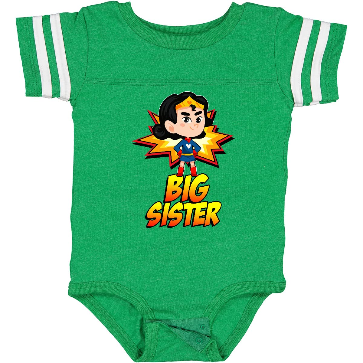 Inktastic Big Sister Superhero Baby Bodysuit - Cute Superhero Outfit for Toddler Girls & Boys - Perfect for Sibling Photos, Newborn Gifts & Everyday Play