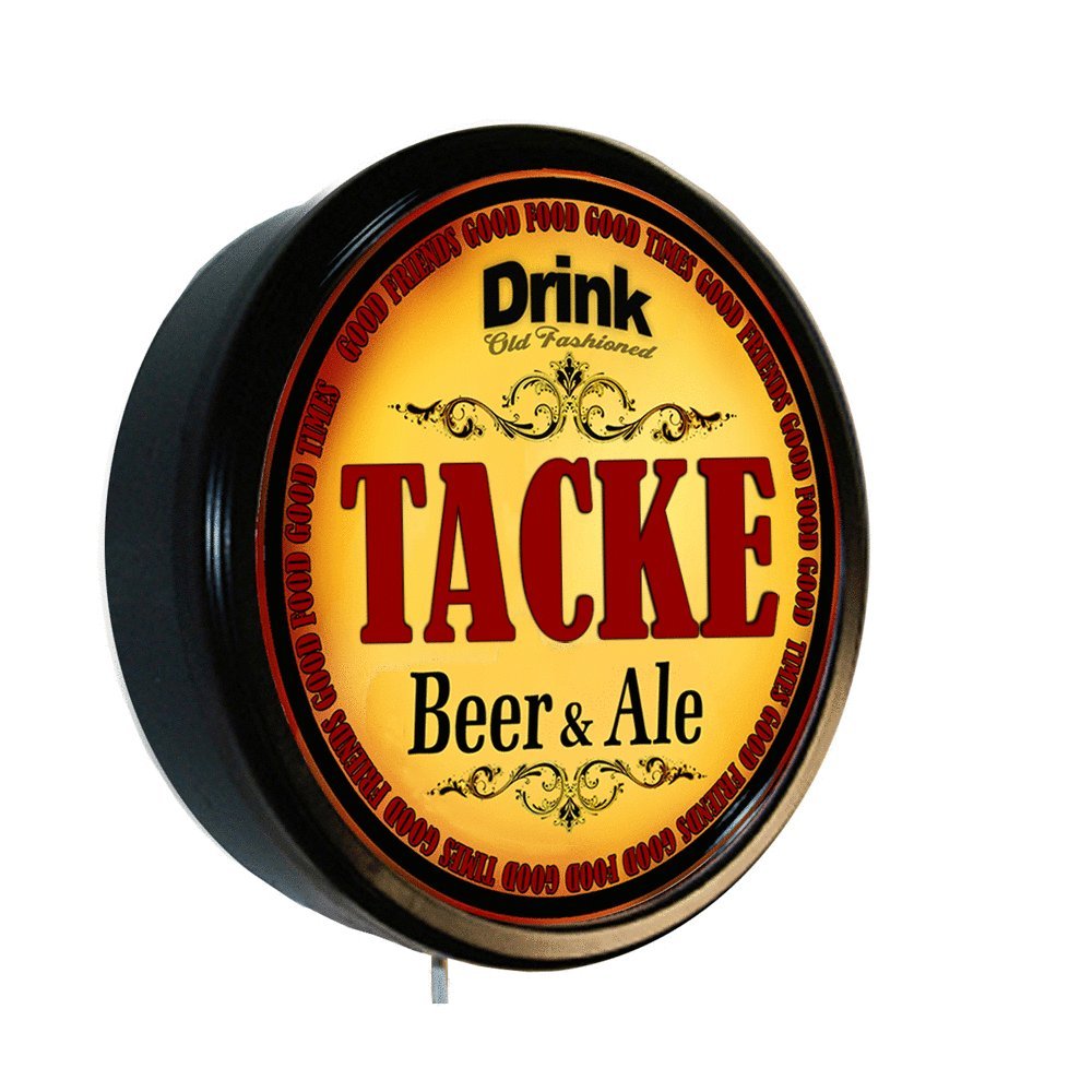 Vintage TACKE Beer & Ale Cerveza Neon Lighted Wall Sign - Retro Bar Decor for Home, Pub, Man Cave & Game Room