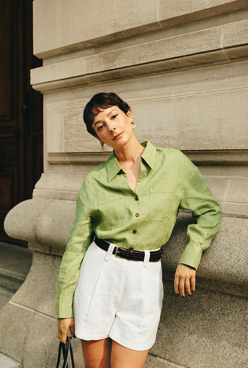 Premium Benoite Linen Shirt for Men & Women | Olive Green | Breathable & Comfortable Summer Casual Wear | Perfect for Beach, Travel & Outdoor Activities