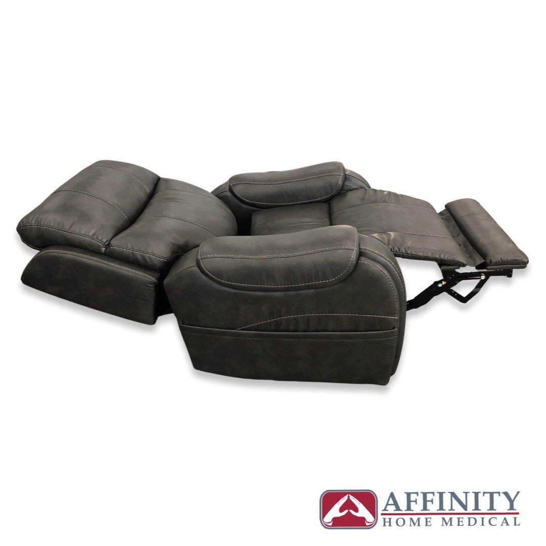 Viva Lift Atlas Plus Walnut Suede Fabric Recliner Chair - Comfortable Leather Living Room Sofa for Home Theater, Lounge & Relaxation