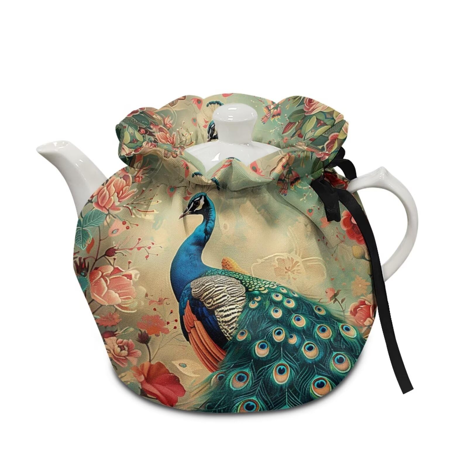Peacock Tea Cozy for Teapot - Insulated Large Teapot Cover to Keep Tea Warm | Machine Washable Kitchen Accessory | Perfect for Home, Tea Parties & Table Decor | Ideal for Afternoon Tea, Hosting Guests & Cozy Kitchen Moments