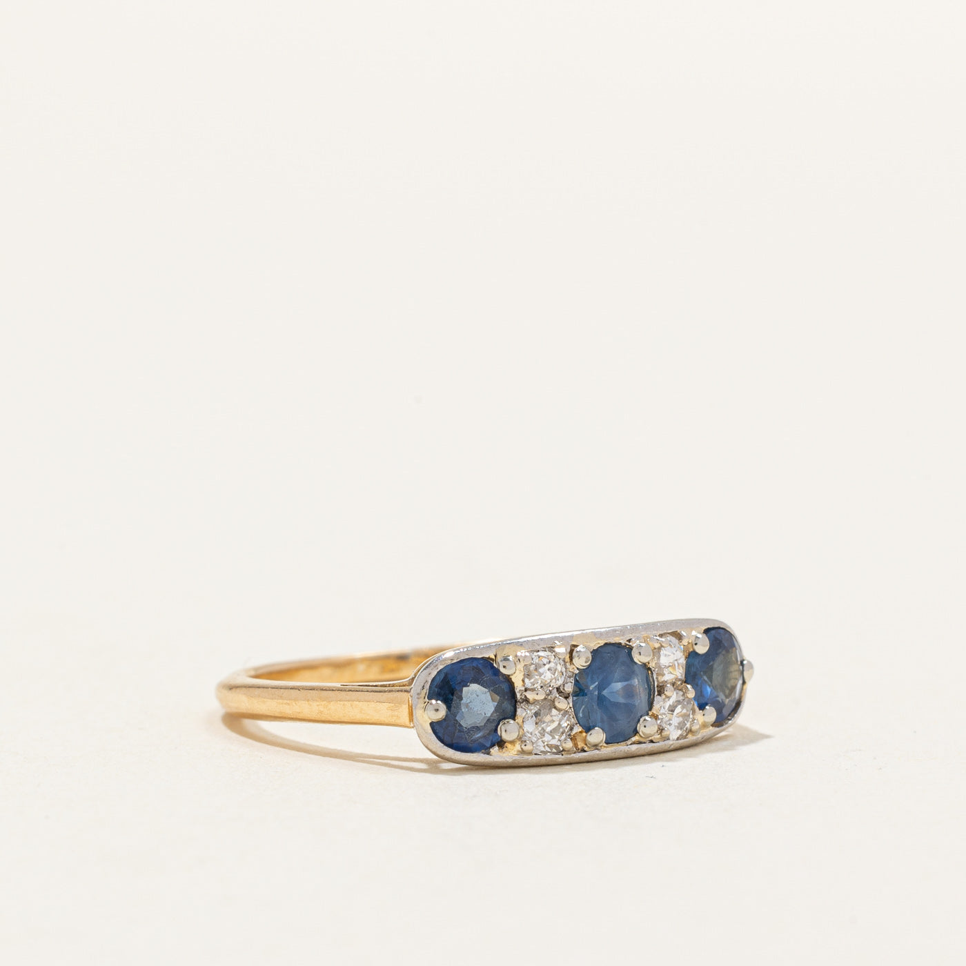 Vintage Sapphire and Diamond Ring - 0.70 Carat Total Weight, 0.22ct Diamond, Size 7.25 - Elegant Antique Jewelry for Engagement, Anniversary & Special Occasions