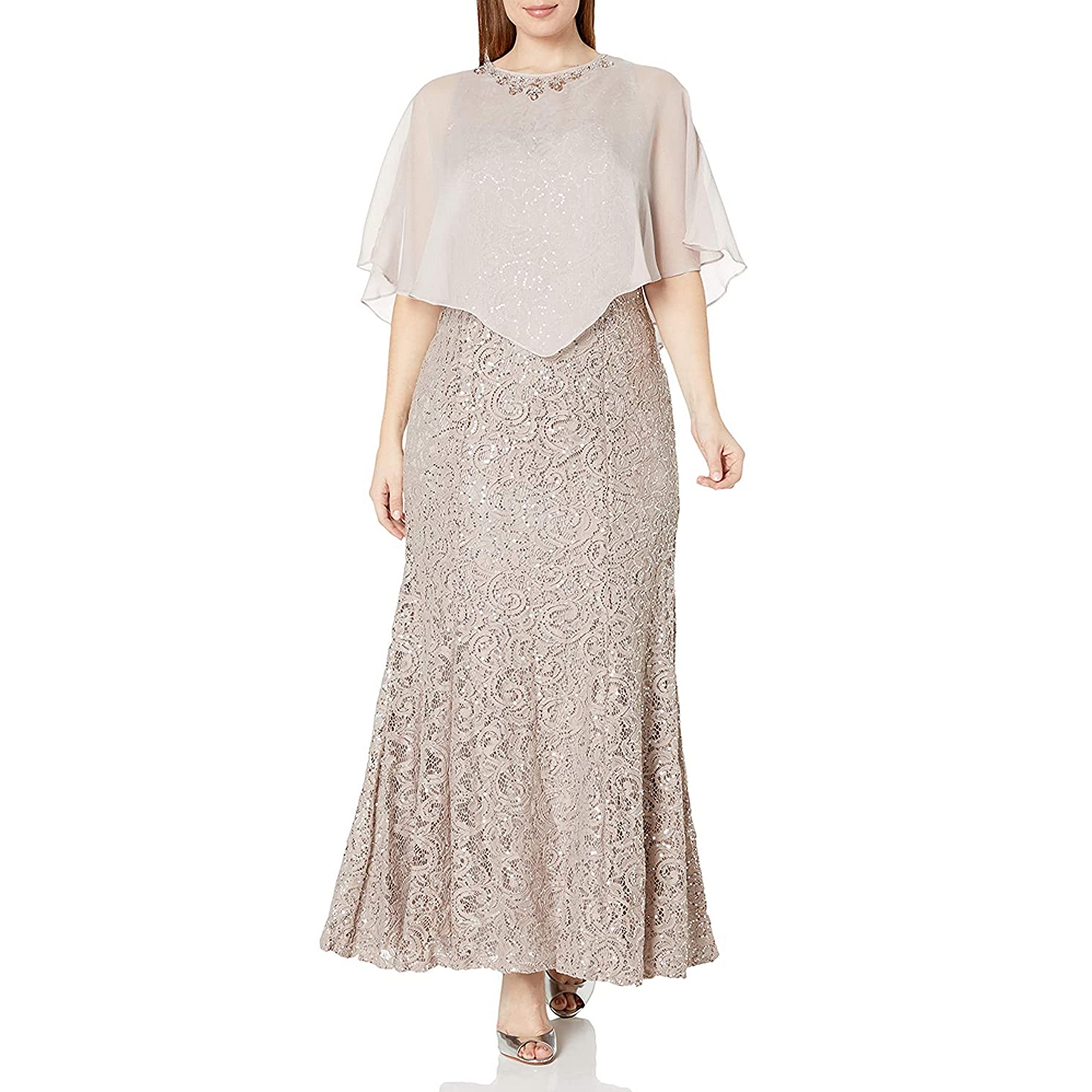 Sparkle Evening Elegance: Women's Sequin & Beaded Lace Party Dress for Cocktail Nights, Prom, and Special Occasions
