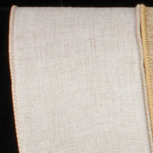 Creamy Ivory Wired Fine Linen Burlap Craft Ribbon - 2.5 Inch x 40 Yards Bulk Roll for Gift Wrapping, Wedding Decor, DIY Crafts and Scrapbooking Projects