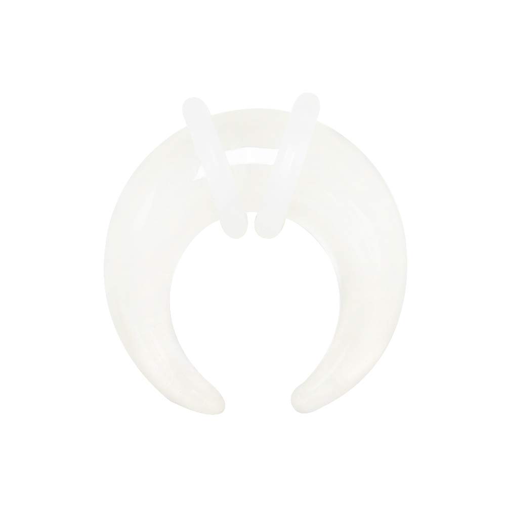 White Glass Pincher Taper with O-Rings - Covet Jewelry for Stretching Ears