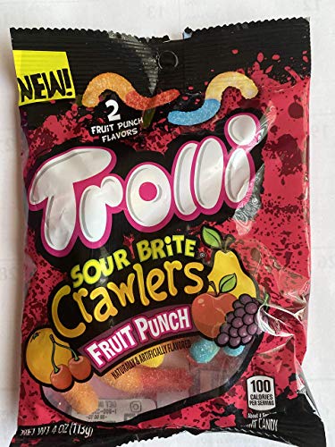 Trolli Sour Brite Crawlers Gummy Candy - 2 Pack Fruit Punch Flavors | Sweet & Tangy Treat for Parties, Snacks & Movie Nights