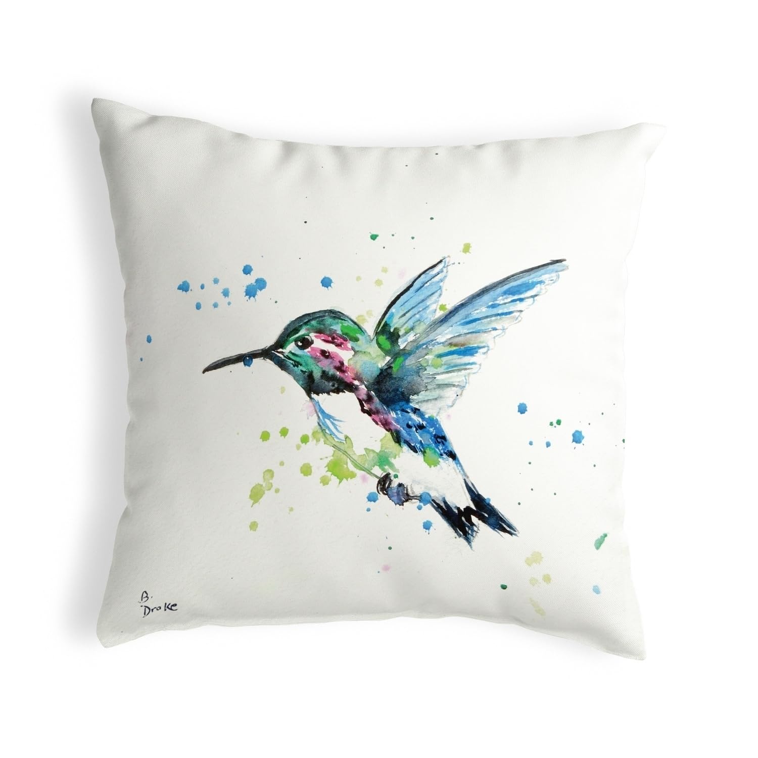 Betsy Drake KS635 Decorative Throw Pillow 12x12 Inches - Soft & Stylish Multi-Color Cushion for Sofa, Bed, Living Room & Home Decor