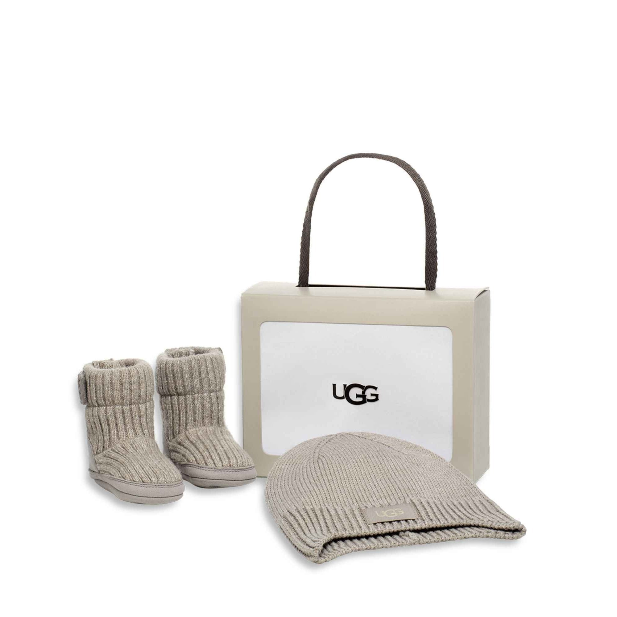 UGG Baby Skylar Boots & UGG Beanie Hat Set - Warm Winter Baby Shoes & Knit Hat for Girls & Boys - Cozy Outfit for Cold Weather, Snow Days & Holiday Photos