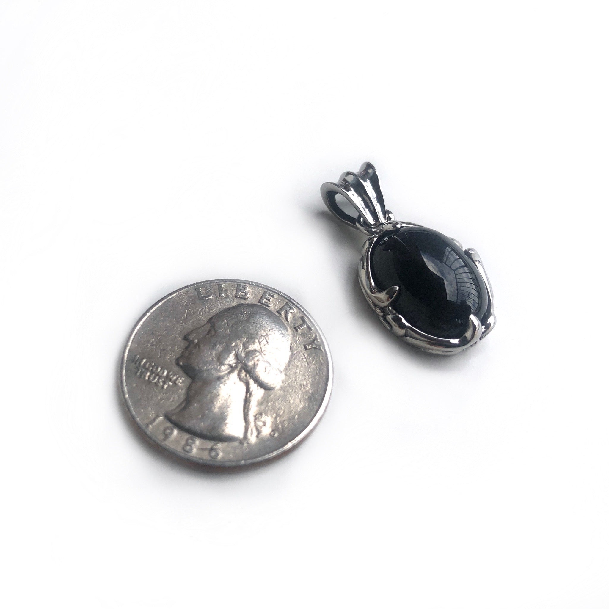 Onyx Pendant Necklace for Women - Black & Silver Gemstone Jewelry for Elegant & Casual Outfits | Perfect for Parties, Weddings & Everyday Wear