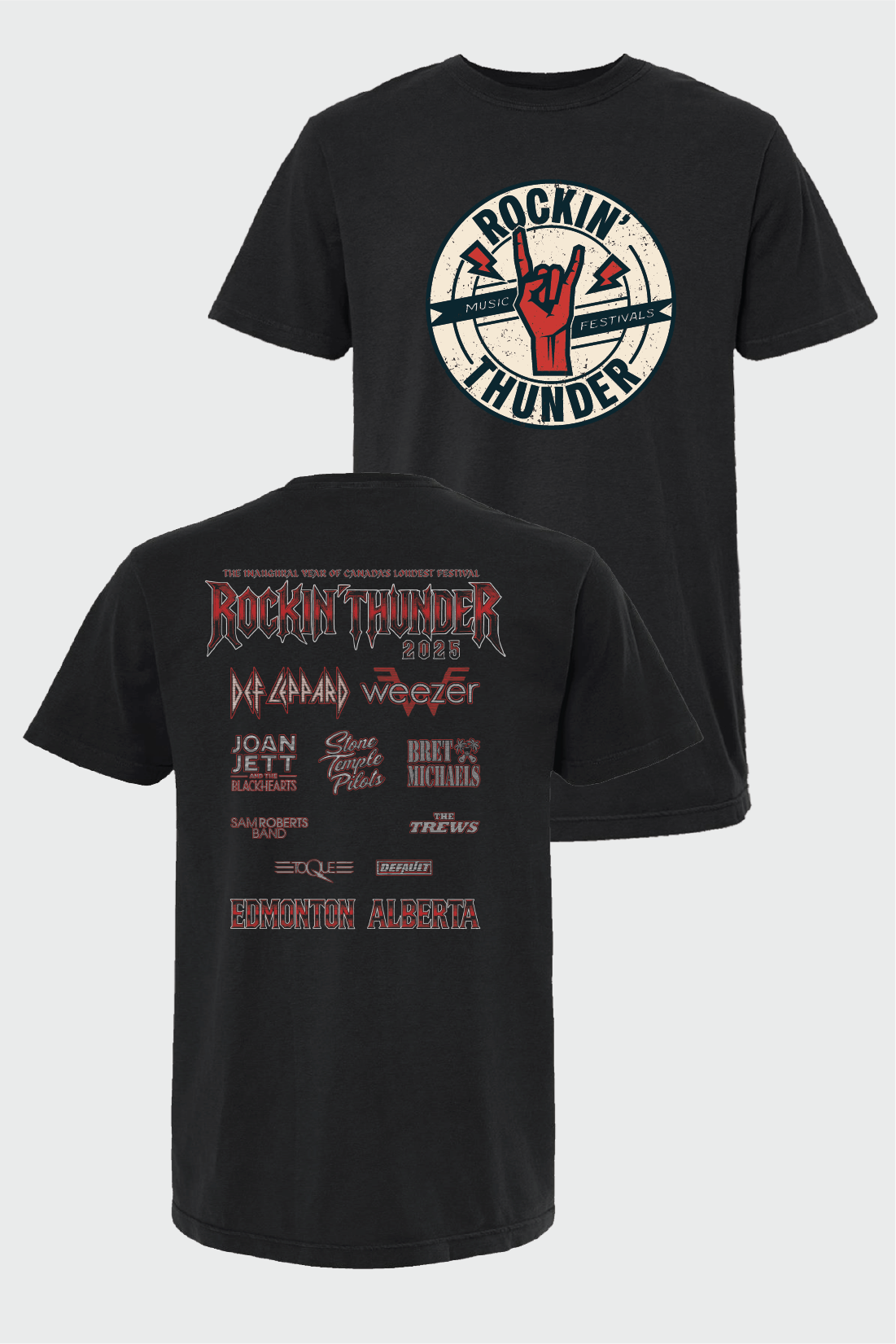 Rockin' Thunder Lineup T-Shirt - Vintage Band Tour Tee for Men & Women - Perfect for Concerts, Music Festivals & Casual Wear