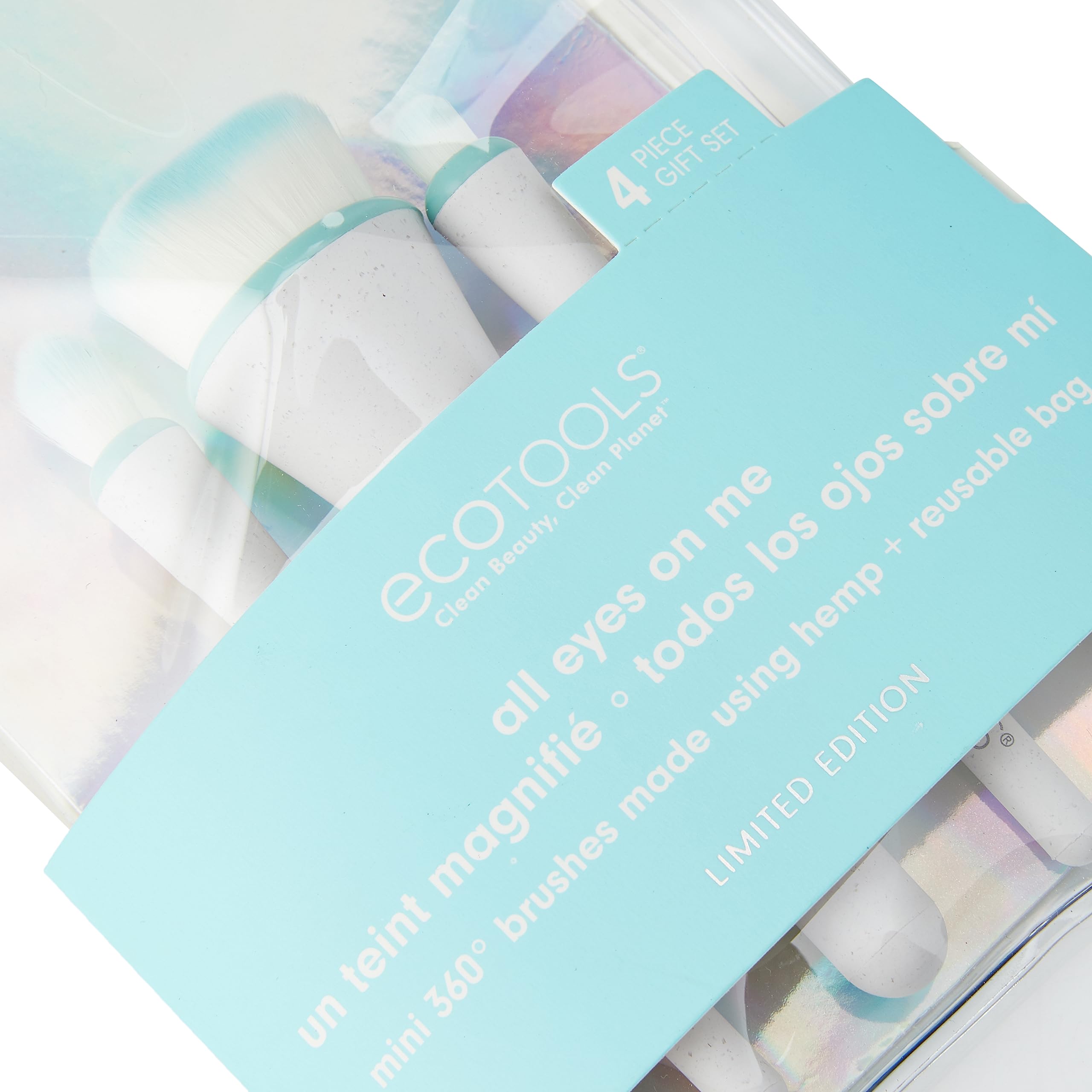EcoTools Limited Edition All Eyes on Me 5-Piece Makeup Brush Set - Premium Travel-Sized Mini Brushes for Holiday Gifts & Stocking Stuffers | Perfect for On-the-Go Makeup & Professional Beauty Looks