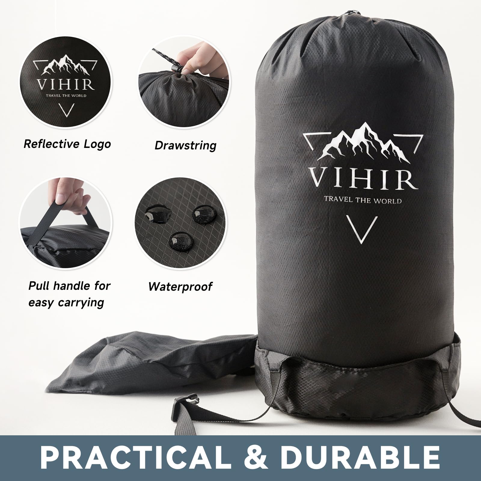 Ultralight Waterproof Compression Sack 10L/14L/20L - Space Saving Sleeping Bag Storage for Hiking, Camping & Backpacking | Perfect for Outdoor Adventures & Travel Gear Organization