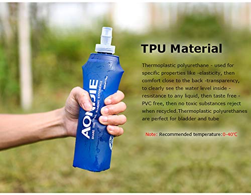 AONIJIE 2 Pack Collapsible Water Bottles 250ml - BPA Free TPU Soft Folding Flask for Running, Cycling, Hiking & Outdoor Sports | Lightweight & Leak Proof Hydration Solution for Gym, Travel and Daily Use