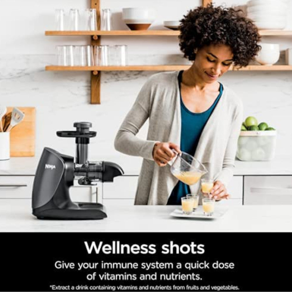 Ninja Cold Press Juicer Pro - Slow Masticating Juicer for Fruits & Vegetables - Factory Certified Refurbished with Home Essentials Warranty (Model JC101) - Perfect for Healthy Juicing at Home, Gym, or Office