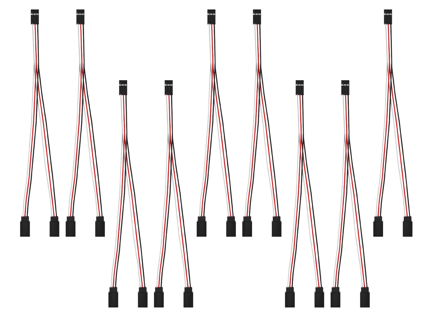 9-Piece JST Y Connector 3-Pin Plug Servo Extension Cable - Female to Male RC Servo Wire for RC Cars, Drones, Airplanes | Compatible with JR Futaba | DIY RC Model & Robotics Projects