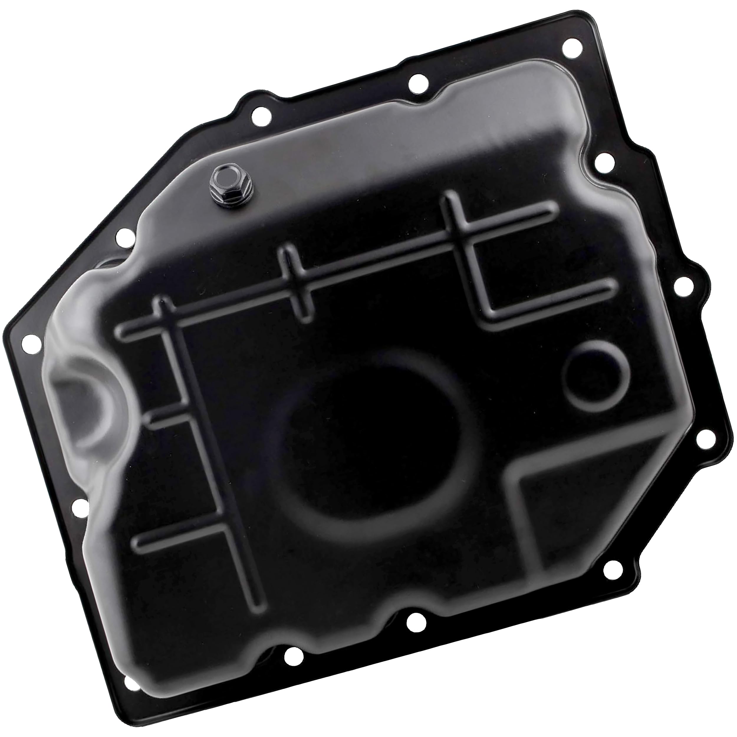 APDTY 113672 Transmission Pan with Drain Plug - Replacement for 52852912AC, 52852912AB - Compatible with Dodge, Jeep, Chrysler Vehicles - Perfect for Transmission Fluid Changes & Maintenance