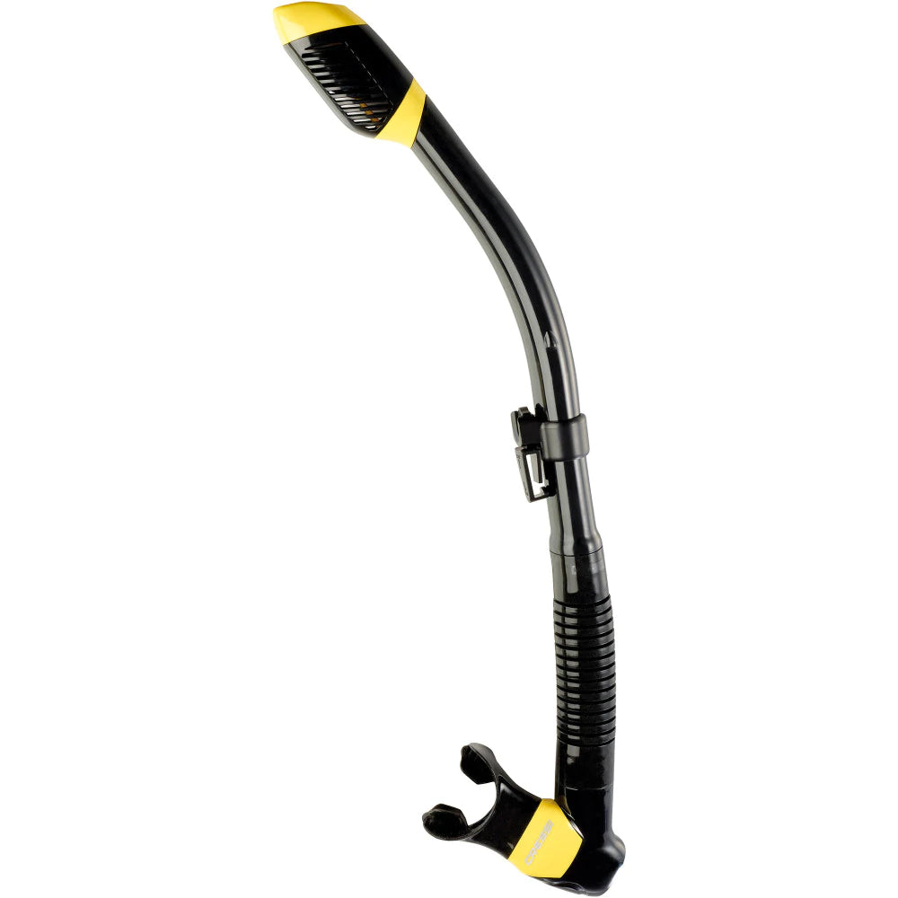 Cressi Supernova Dry Snorkel Mask - Black/Yellow for Scuba Diving, Snorkeling & Underwater Exploration