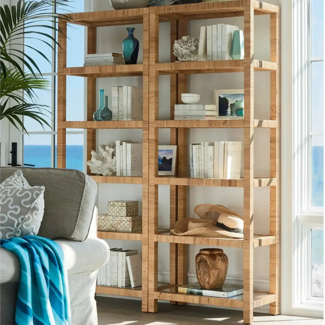 Long Key Etagere - Modern 5-Tier Bookshelf with Metal Frame for Living Room, Bedroom & Office - Stylish Storage Shelf for Books, Plants & Home Decor