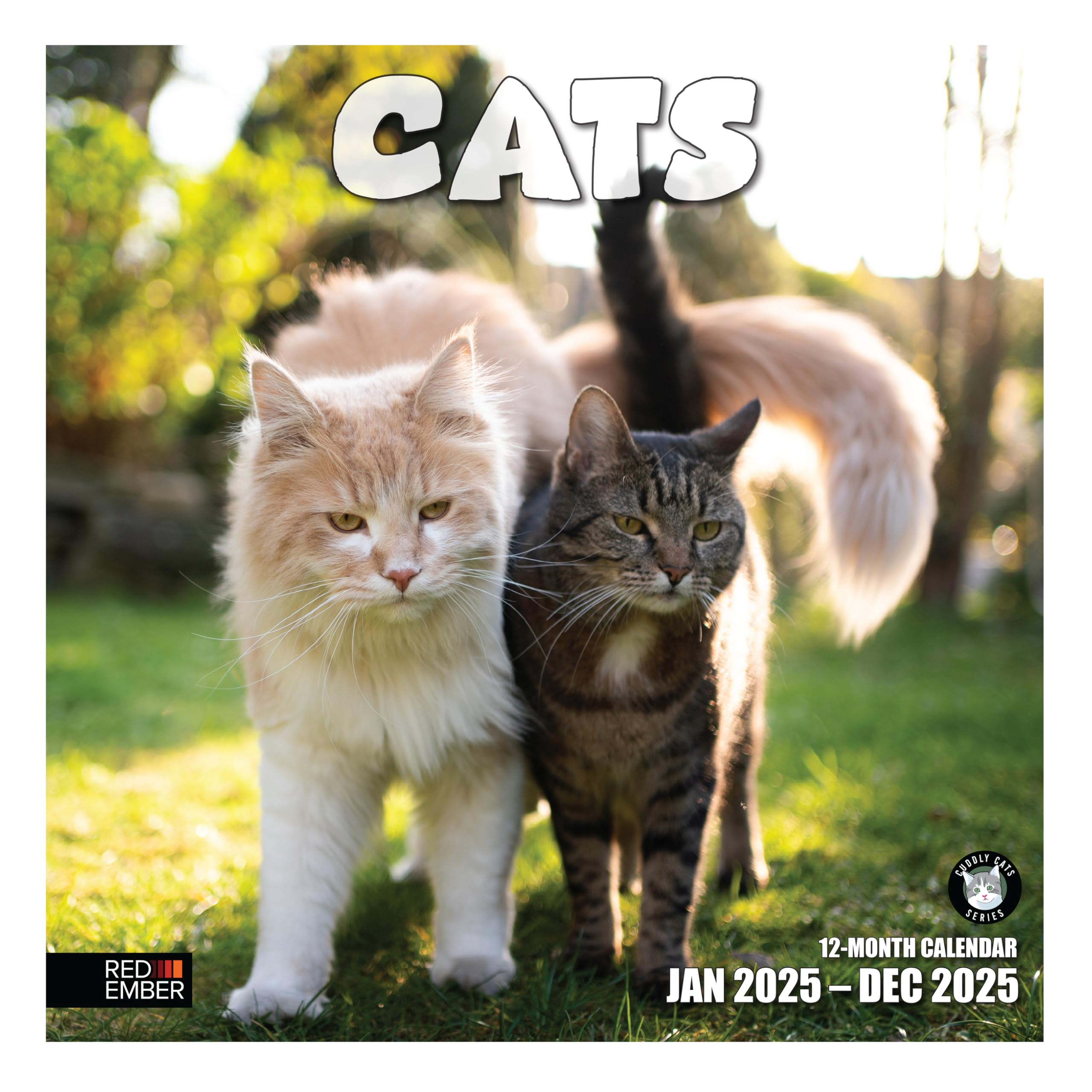 RED EMBER Cats 2025 Wall Calendar - 12 Month Large Format (12x24 Inches) with Premium Thick Paper - Perfect Gift for Cat Lovers - Ideal for Home, Office, or Classroom Decor