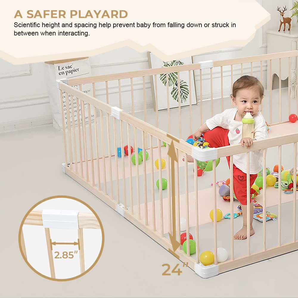 HARPPA Baby Safety Gate & Playpen - 56x56x24 Inches Play Yard Fence for Babies & Toddlers - Indoor/Outdoor Play Area Protection for Home, Stairs, and Doorways