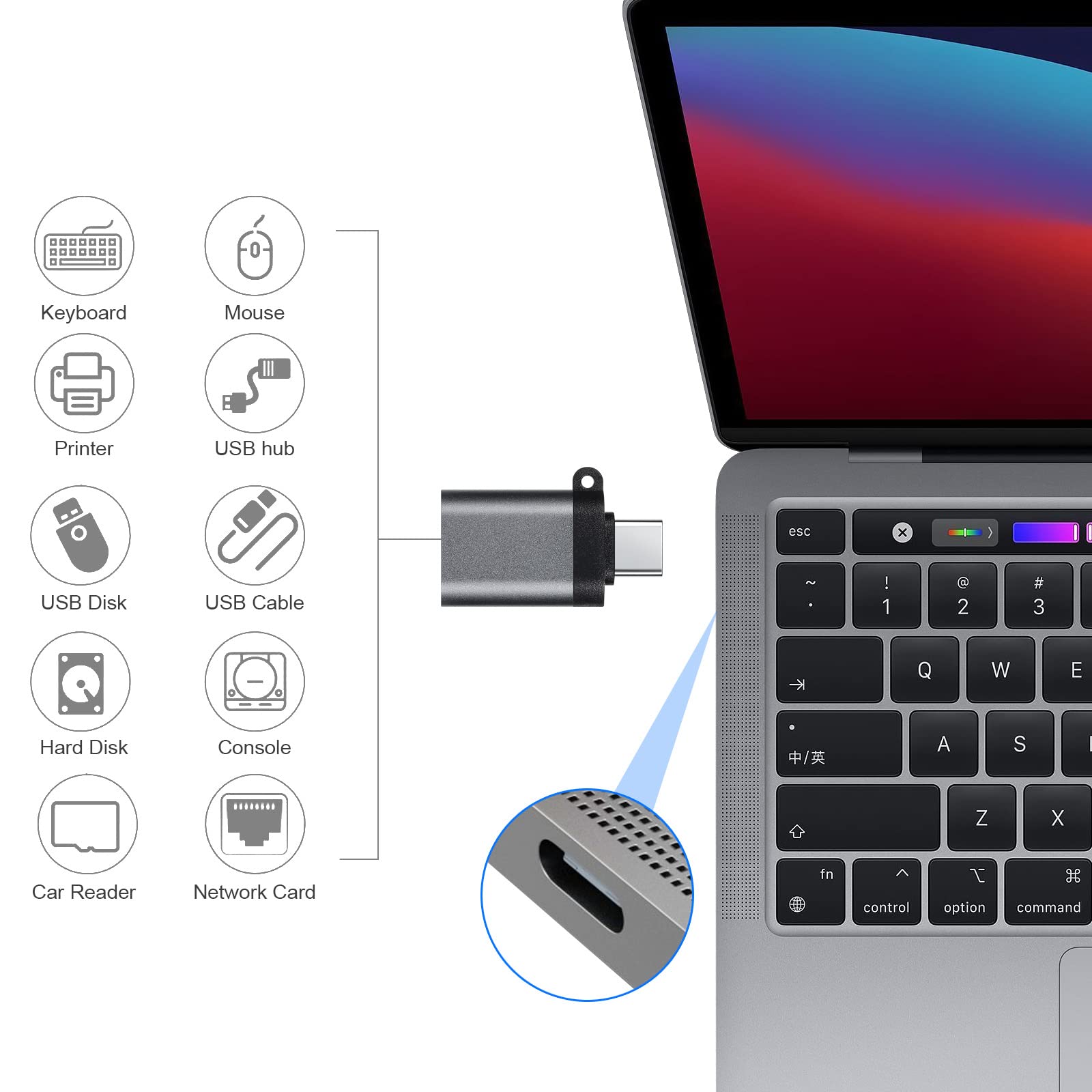 High-Speed USB 3.0 Cable (6.6ft) - USB A Male to USB A Female & USB C Adapter - Fast Charging Sync Cable for Phones, Printers, Laptops - Perfect for Home Office, Travel & Mobile Charging