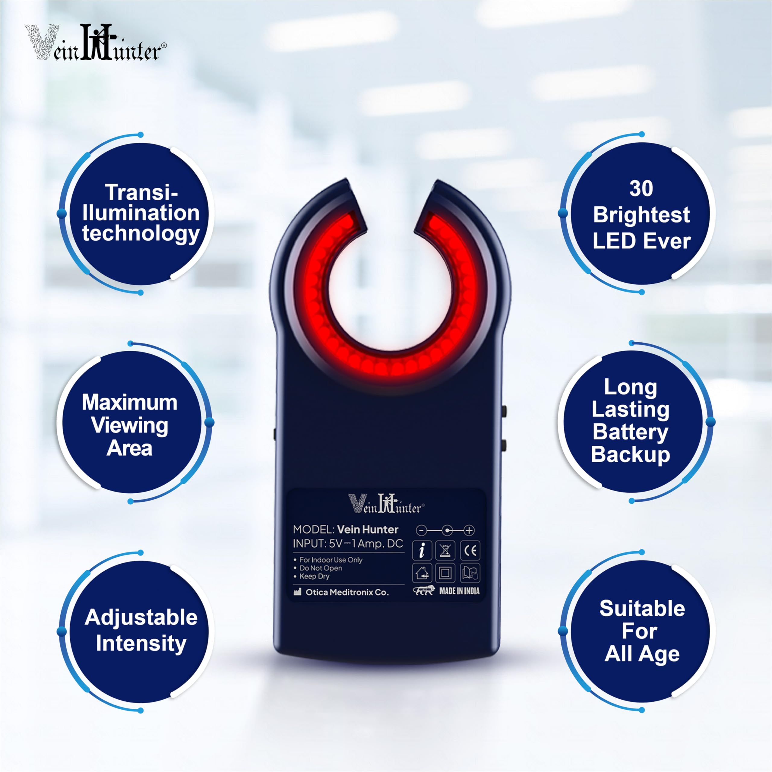 **LED Infrared Vein Finder Glasses for IV Access & Phlebotomy - Vein Detection Device for Doctors, Nurses & Home Use | Medical, Emergency & DIY Scenarios**