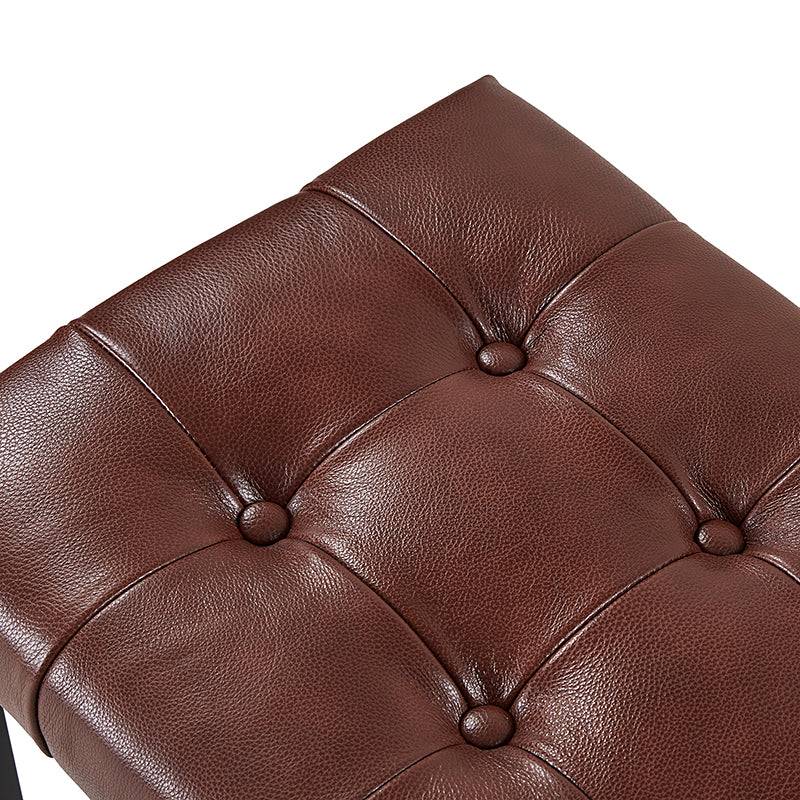 Arnold Versatile Elegance: Genuine Leather Bench with Button Tufted Design - Perfect for Living Room, Bedroom & Entryway Decor