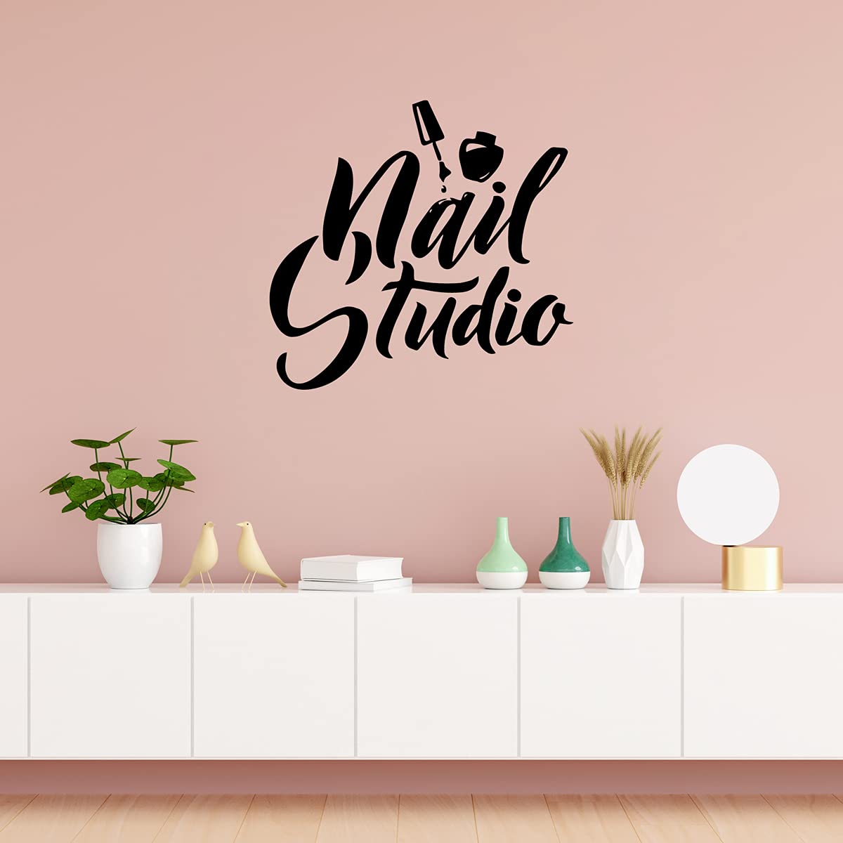 SmileArt Nail Studio Wall Stickers - Self-Adhesive Beauty Salon Decor, Home Wall Decals & Murals for Bedroom, Living Room, Nail Salon Decorations