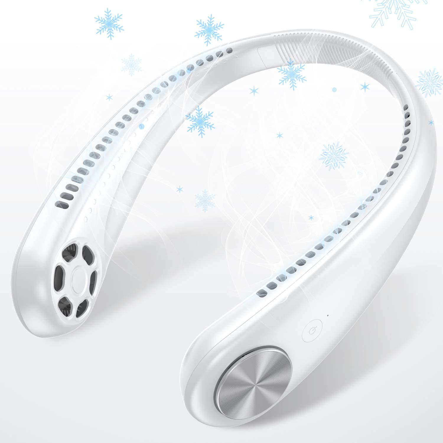 Portable Neck Fan with Strong Wind - 360° Cooling, Adjustable & Super Quiet, No Blade Design for Safe Use, Even Airflow, Non-Slip Material - Fast Charging & Long Battery Life - Perfect for Outdoor, Sports, Travel & Office Use