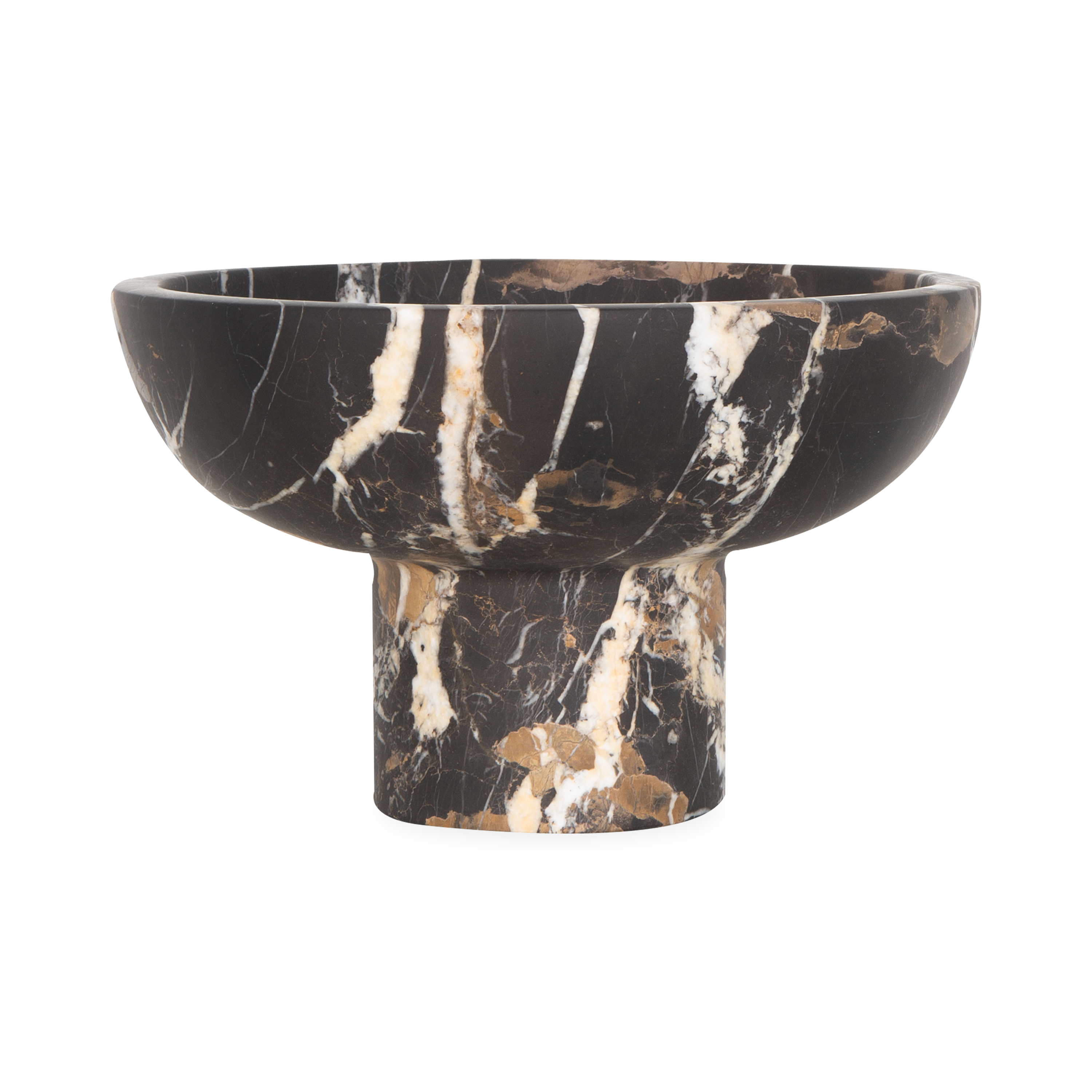 Elegant Marble Footed Bowl - Handcrafted Stone Serving Dish for Fruits, Nuts & Desserts - Perfect for Dining Tables, Kitchen Countertops & Party Decor