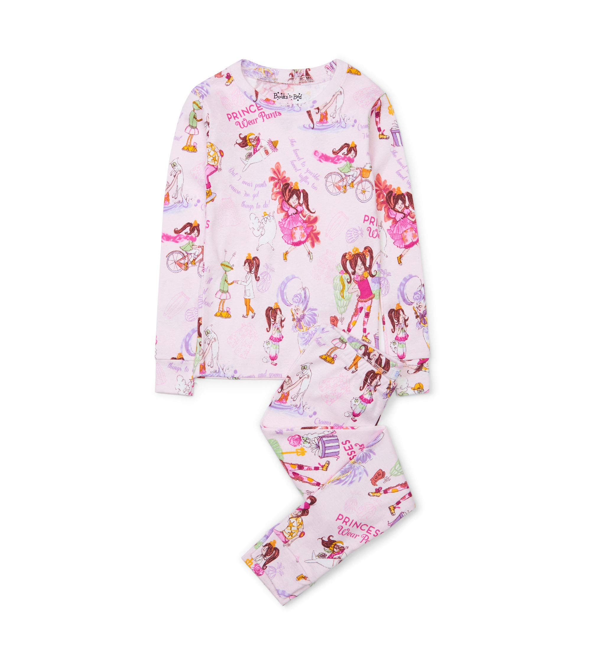 Girls' Long Sleeve Printed Pajama Set - Soft Cotton Sleepwear for Kids, Cute Bedtime Storybook Theme Pajamas - Perfect for Sleepovers, Cozy Nights & Storytime