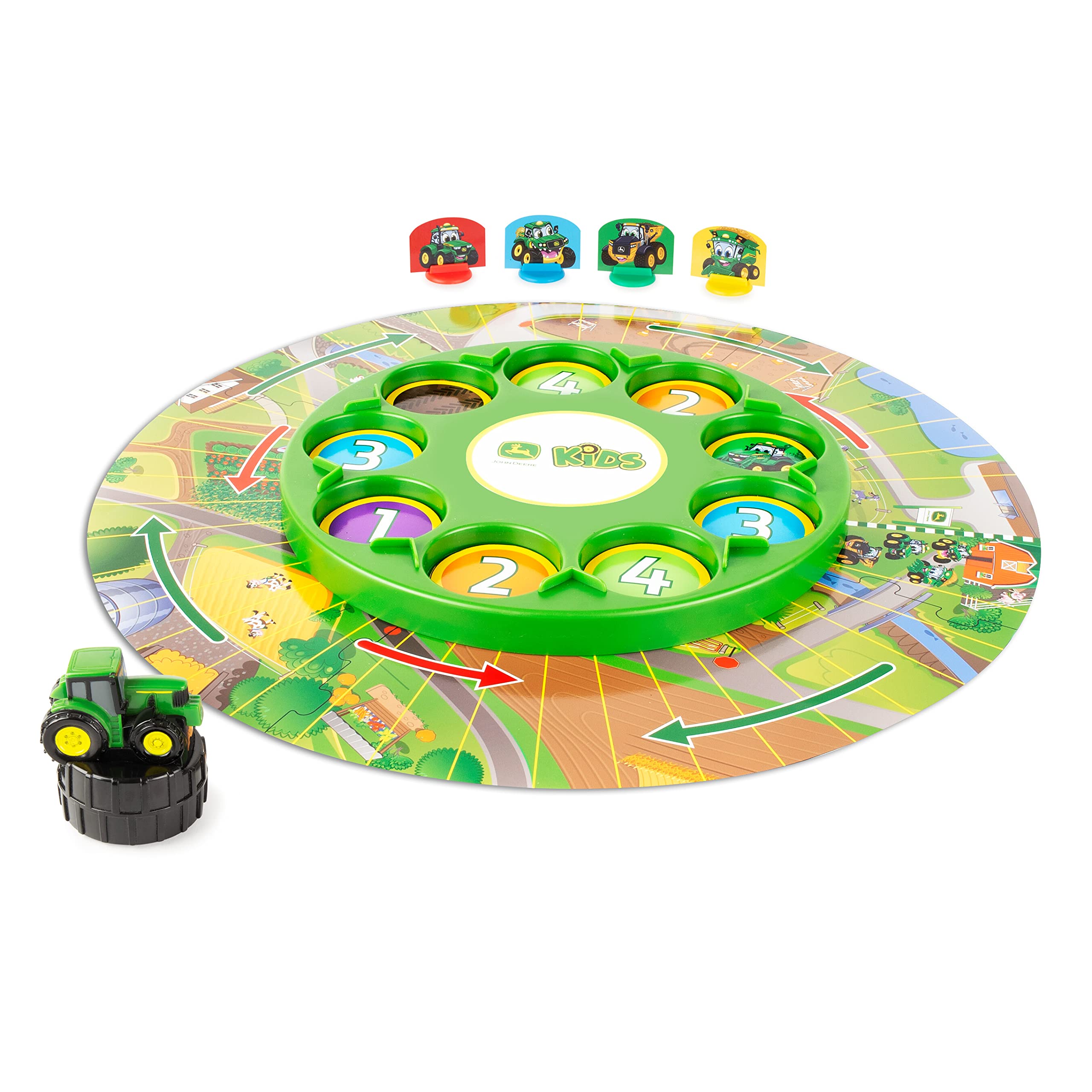John Deere Go Johnny Go Cooperative Farming Board Game - Fun Family Game Night for Kids Ages 5+ | Educational Farm Toy & Strategy Game for Indoor Play, Birthday Parties & Classroom Activities