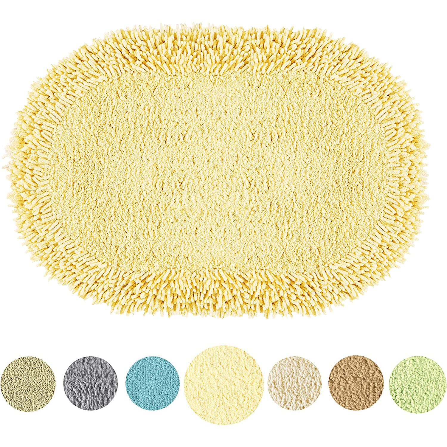TOMORO Cotton Chenille Bathroom Rug - Super Absorbent Soft Bath Mat Towel, Non-Slip Luxury Hotel Linens for Bathroom & Shower, 17x27 Inch Cream - Perfect for Spa, Master Bath & Guest Bathroom Decor