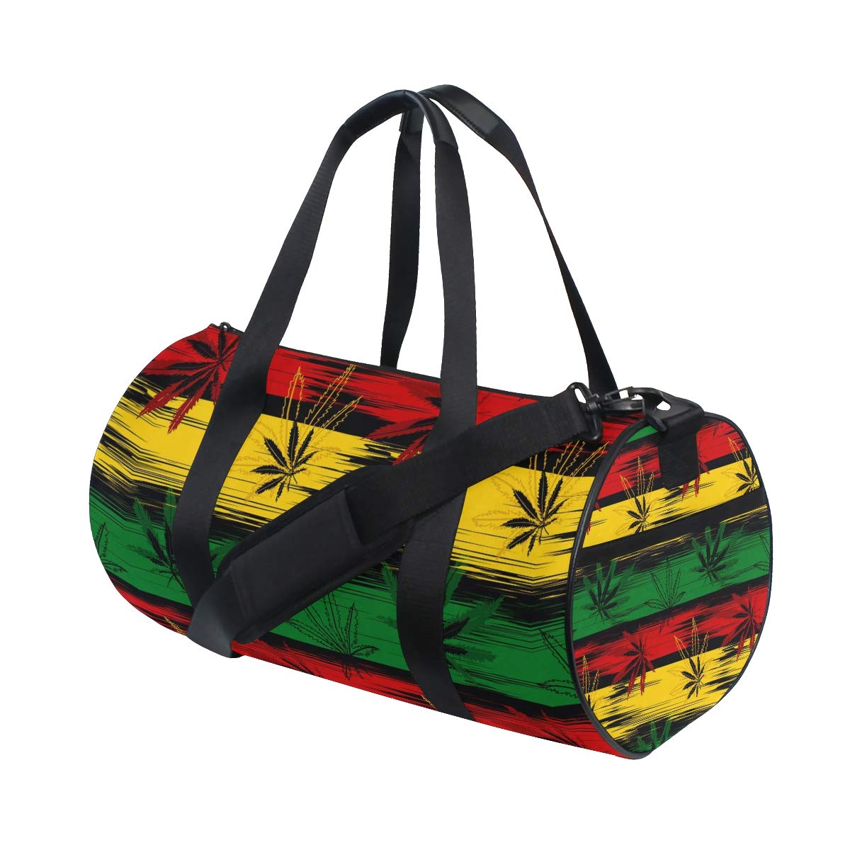 Grunge Marijuana Leaf Weed Duffel Bag - Canvas Travel Gym Sports Overnight Bag for Men & Women | Perfect for Gym, Travel, Camping & Festival Essentials