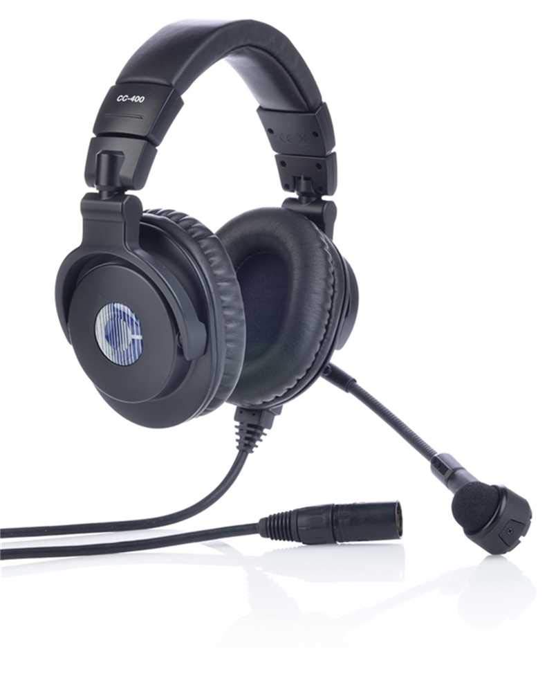 Clear-Com CC-400-X4 Professional Double Over-Ear Headset with 4-Pin Female XLR Connector & Cardioid Mic - Ideal for Broadcast, Live Events, and Studio Communication