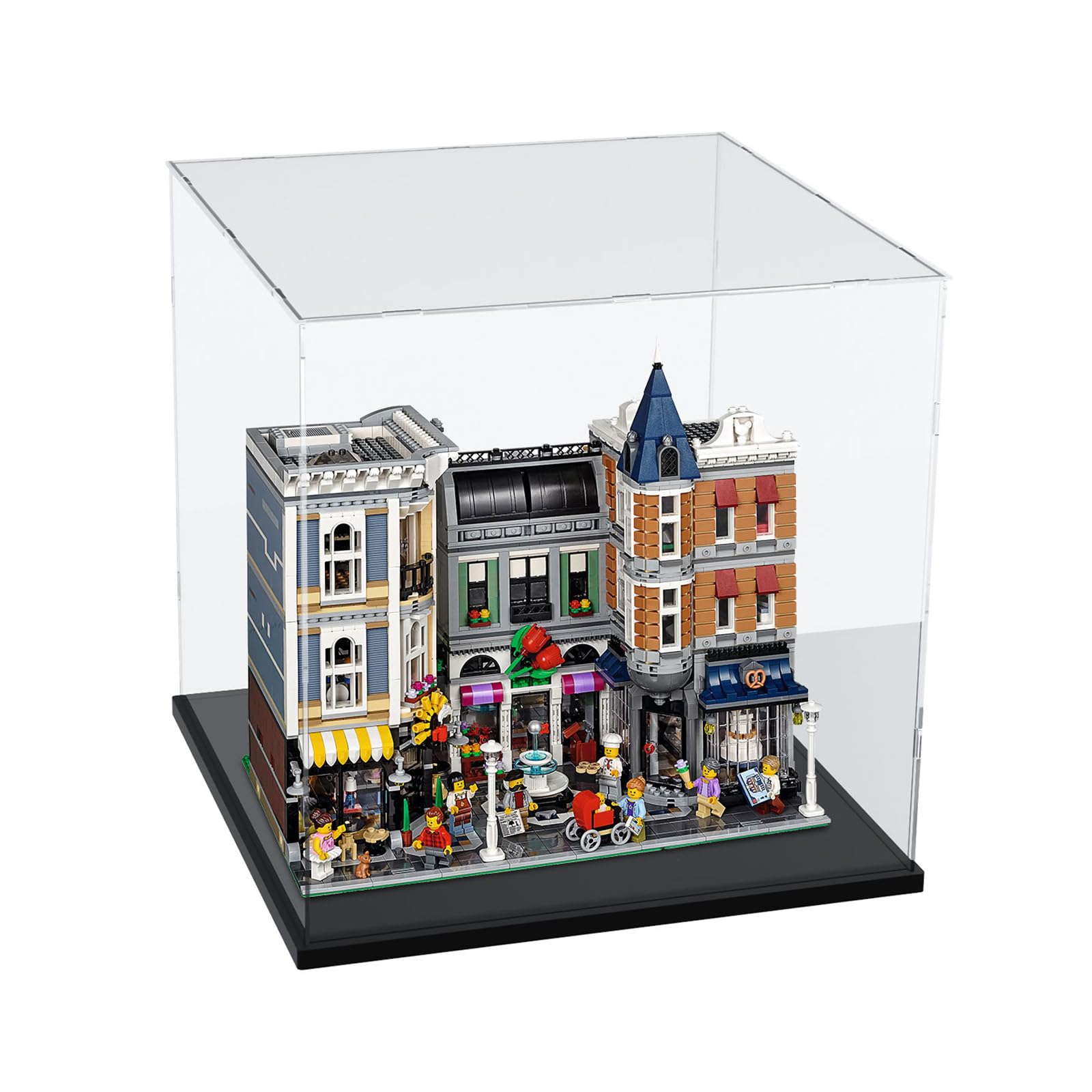 Large Clear Acrylic Display Case for Collectibles & Lego 21318 Tree House - 17.7x17.7x17.5 Inch Dustproof Showcase with Base - Perfect for Home Decor, Office Display & Protecting Valuable Collections