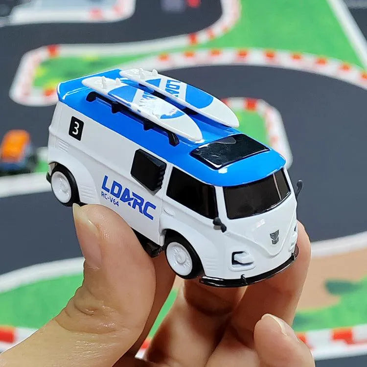 LDARC V64 Racing Van 1:64 Scale 2.4GHz RWD Remote Control RC Car with 4 Interchangeable Color Shells - High Speed Mini RC Vehicle for Kids & Adults, Perfect for Indoor Racing & Collectible Display