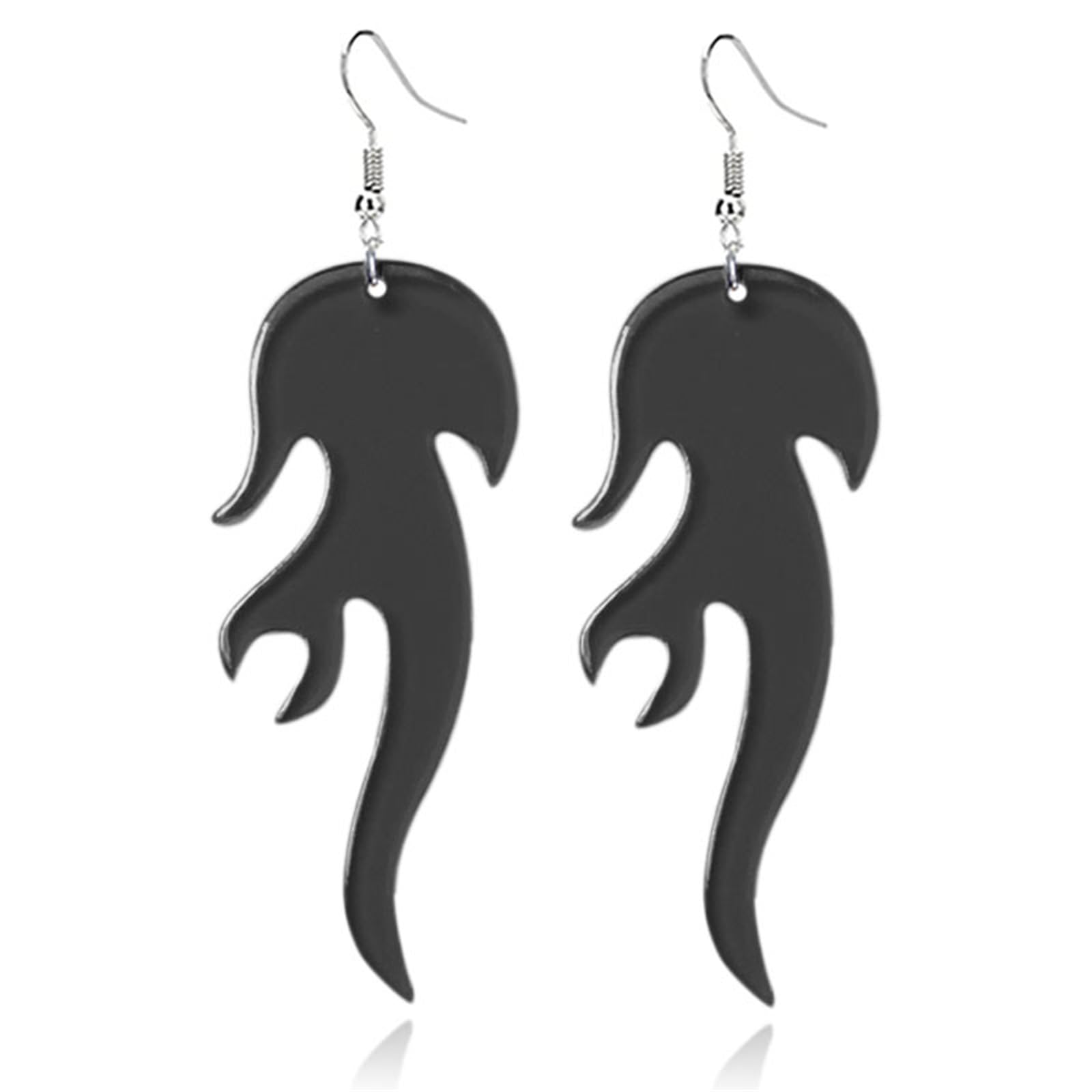 ONLYJUMP Lightweight Acrylic Transparent Earrings - Colorful Halloween Statement Jewelry for Women, Funny Fire-Shaped Dangle Earrings - Perfect for Costume Parties, Cosplay & Unique Gift Giving