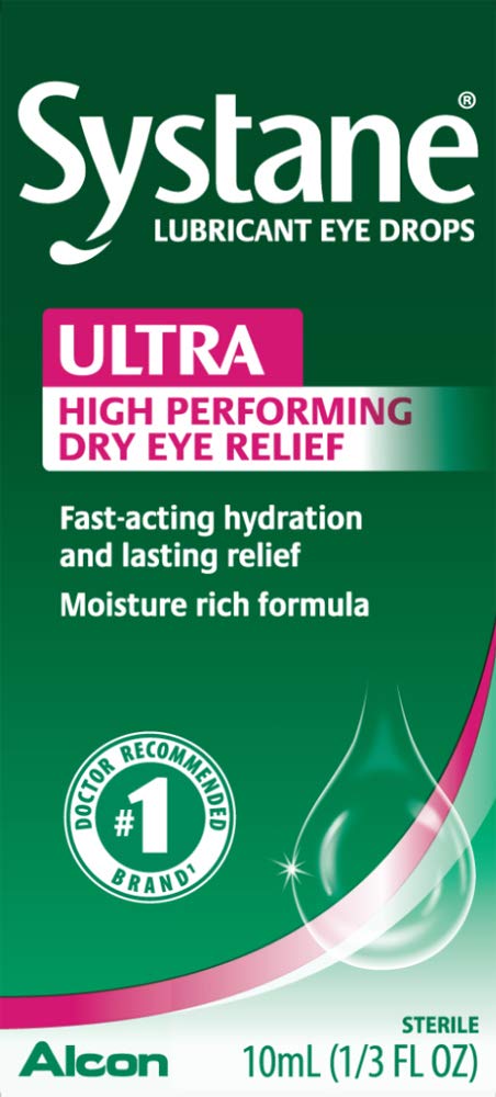 Systane Ultra Lubricant Eye Drops for Dry Eyes Relief - 10mL Bottles (Pack of 5) - Long Lasting Moisture for Contact Lens Wearers & Computer Users