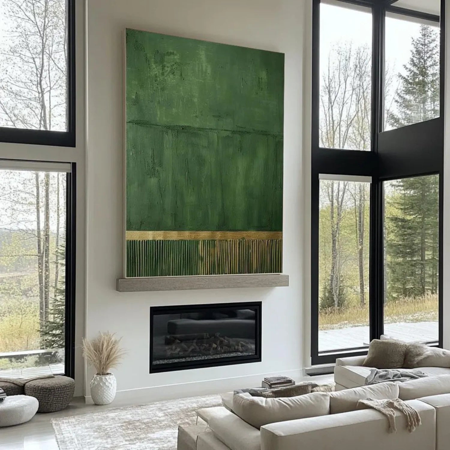 Blue & Green Abstract Wall Art Print #BG125 - Modern Home Decor for Living Room, Bedroom & Office