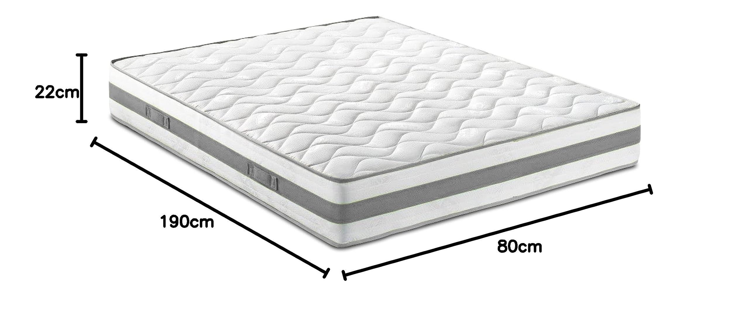 Baldiflex Flex Mattress - Single Size 80x190x22cm, 9-Zone 3D Air Space Support with Soft Memory Foam & Rio Fabric - Perfect for Small Bedrooms, Guest Rooms & Dormitories
