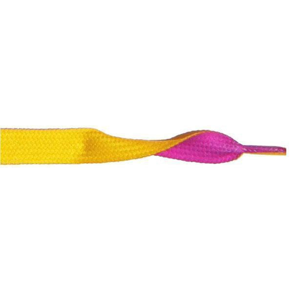 Wholesale Bulk Printed Flat 3/8 Inch Yellow & Purple Shoelaces - 12 Pair Pack for Sneakers, Boots & Casual Shoes - Durable & Fashionable Laces for Men Women Kids