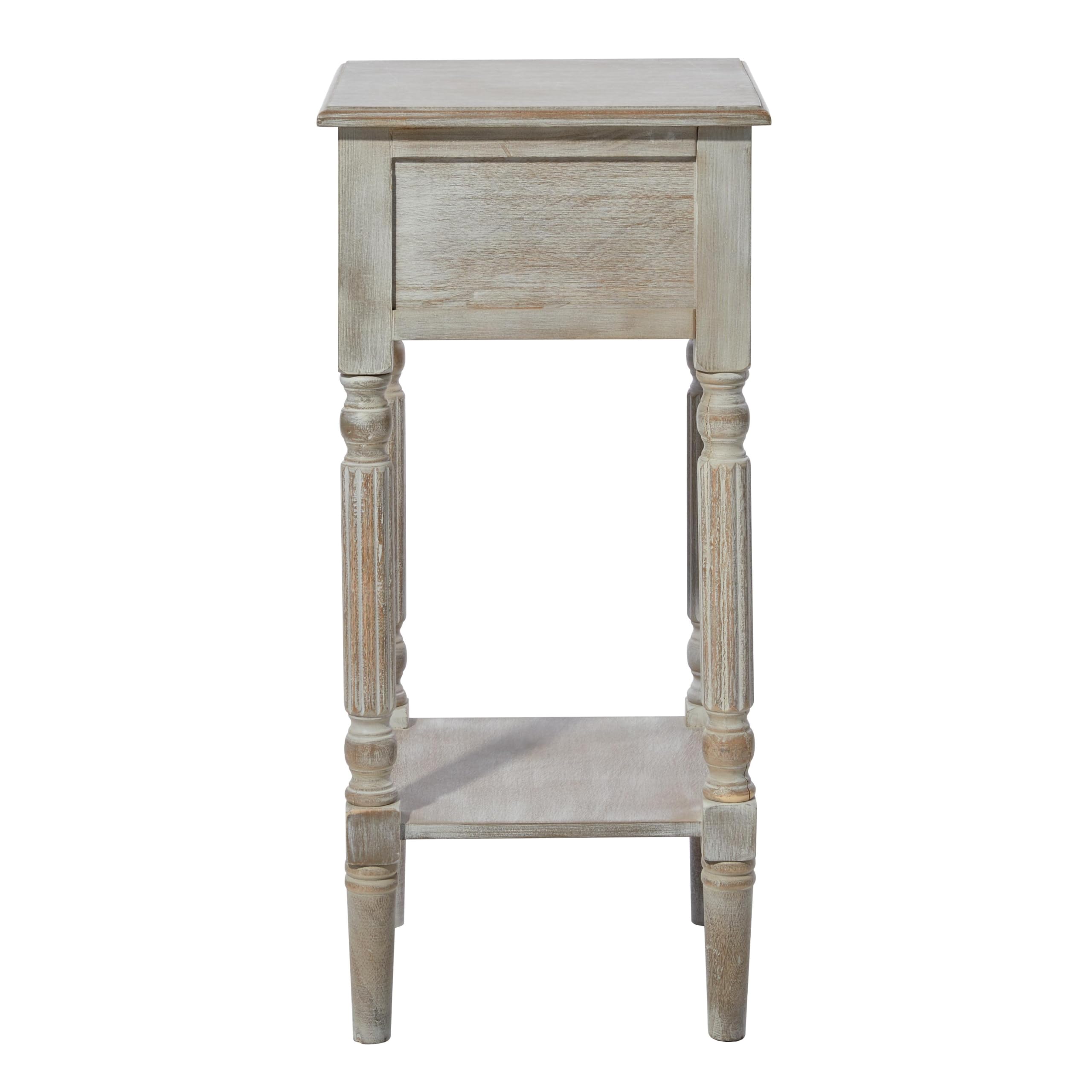 Deco 79 White Wooden Accent Side Table with Drawer and Shelf - 14