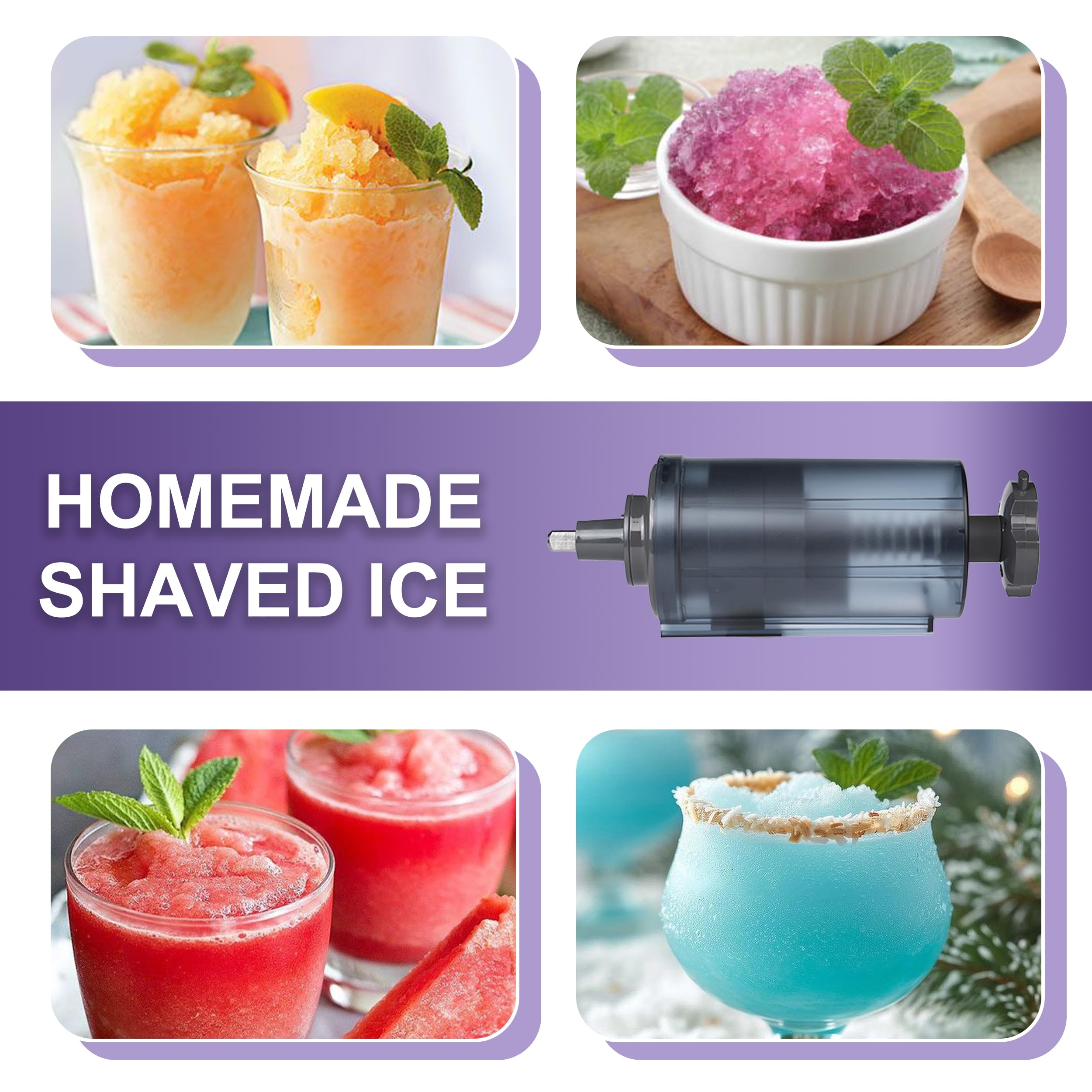 **KitchenAid Stand Mixer Shaved Ice Attachment - Homemade Snow Cone Maker with 10 Reusable Ice Cube Molds & Instruction Manual - Perfect for Summer Parties, Desserts & Family Fun**
