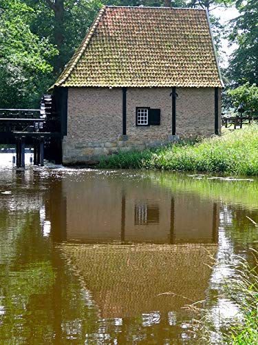 20x30 Inch Laminated Poster - Netherlands Deldeneresch Water Mill Noordmolen Pond Landscape Art Print - Vibrant Colors & High Quality - Perfect for Home, Office & Classroom Decor