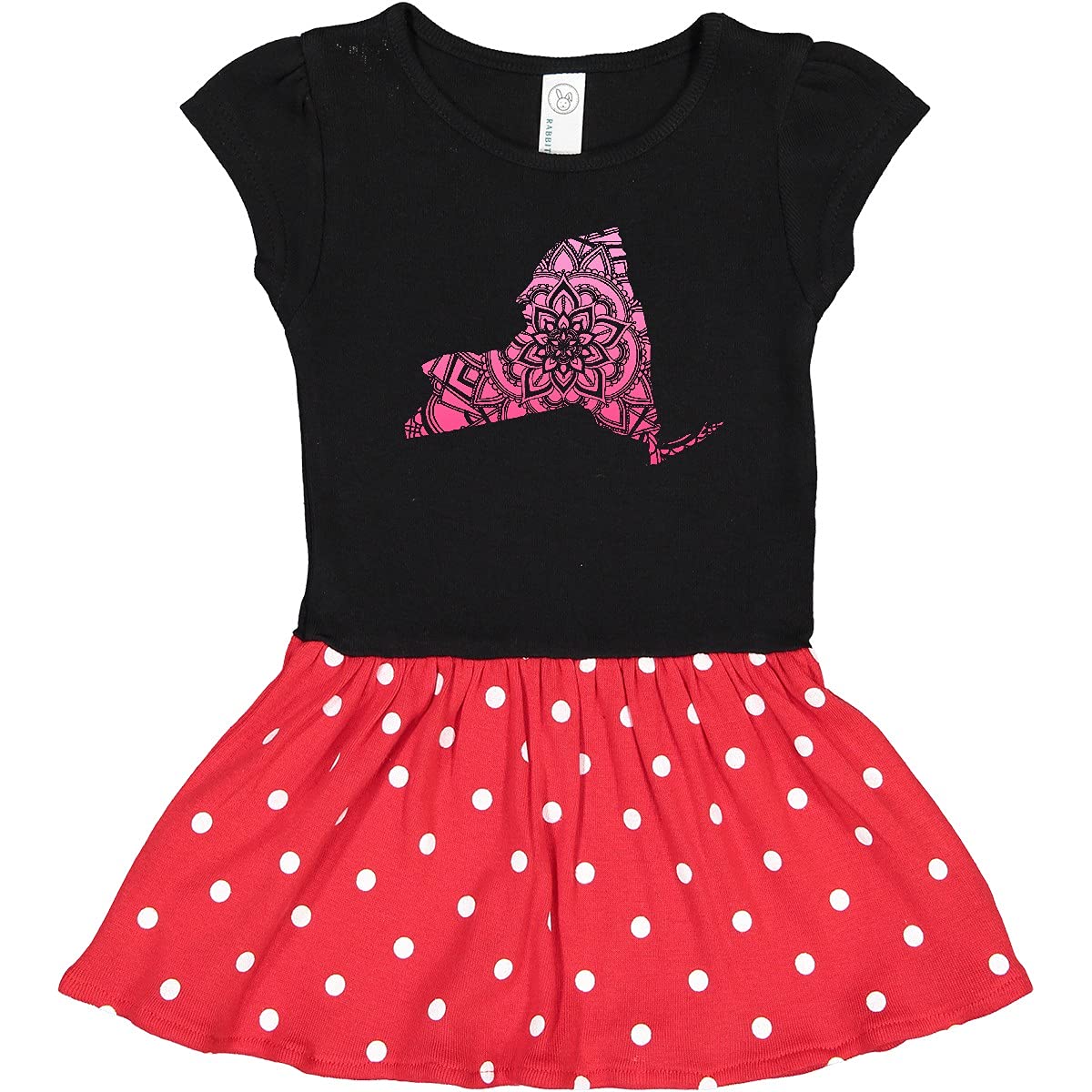 Inktastic New York Silhouette Mandala Print Toddler Dress - Cute Baby Girl Outfit for Casual Wear, Birthday Parties & Family Photos
