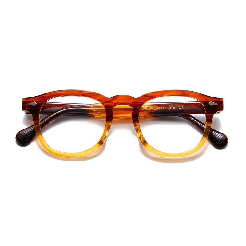 CCspace Unisex Full Rim Square Acetate Eyeglasses 57314 - Lightweight & Durable Frame for Men & Women - Perfect for Reading, Work & Fashion Accessories