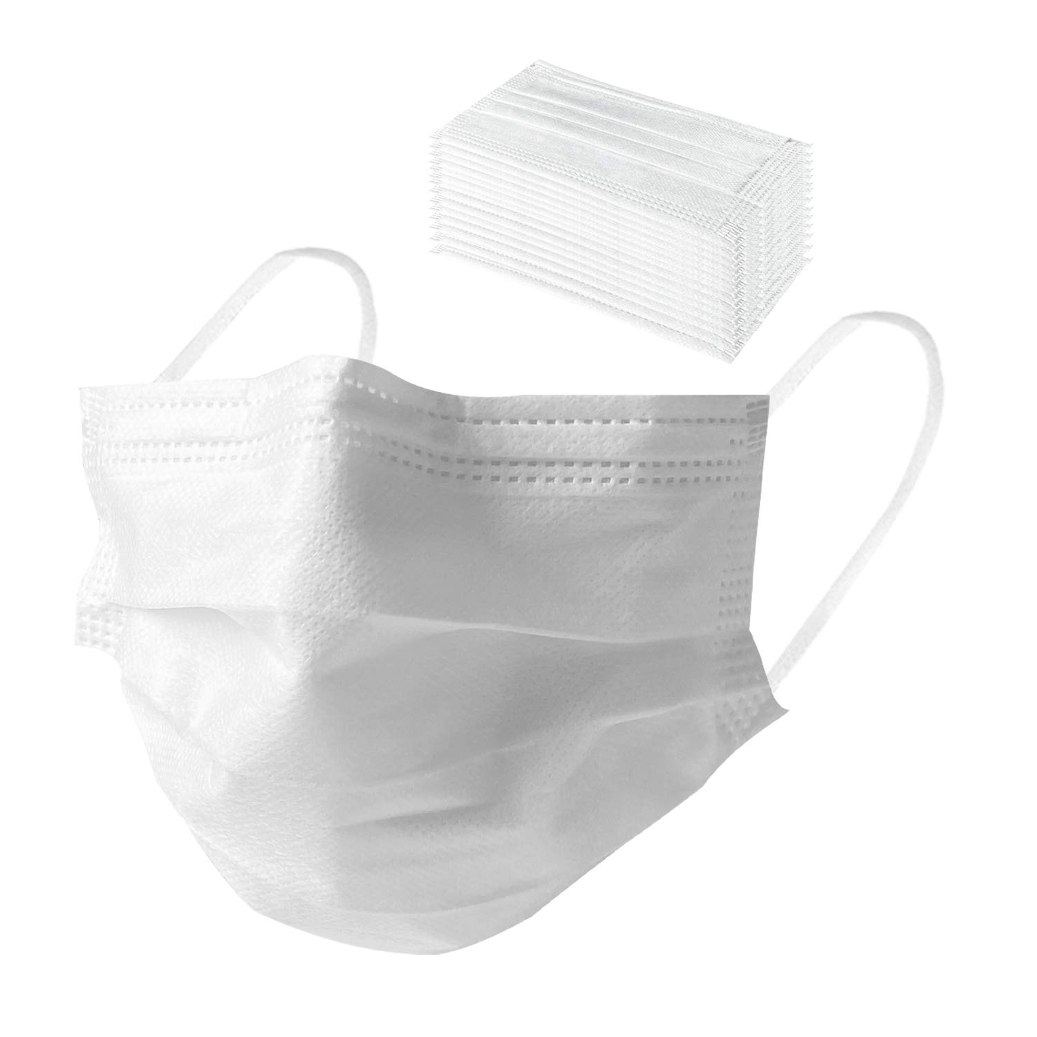 Jiehuxi 3-Ply Disposable Face Masks for Adults - 50 Pack (Dust Protection & Daily Safety)